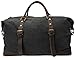 Produktbild AMZ BCS Retro Reise Handtasche Mens Canvas Leder Reisetasche Reisetasche Weekend Satchel Unisex Business Umhängetaschen Gym Paket Totes Bale Dunkelgrau