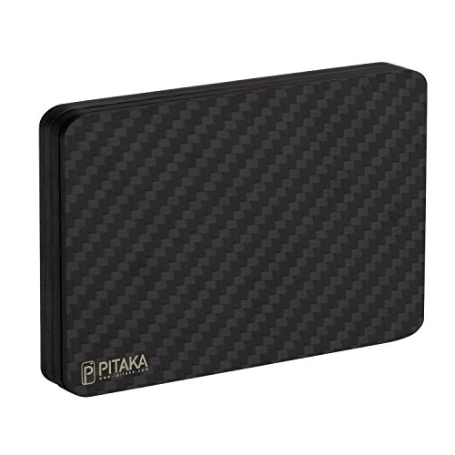 PITAKA Minimalist Carbon Fiber Magnetic Modular Card Holder Rfid Blocking Futuristic Slim Wallet-Lifetime Warranty