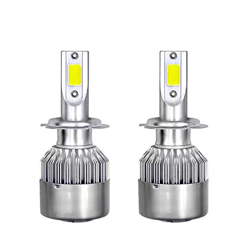 2x H7 Luces Delanteras del Coche Kit, MODOCA Auto Car 110W 11000LM C6 H7 Kit de faros LED Bombillas, H7 12V/24V Sustitución de Halógenos o Bombillas HID H7
