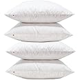 Lancashire Textiles Cushion Pads Generously Filled With Ethically Sourced Duck Feathers Encased In Pure Cambric Cotton Cover 4 Pack 18" x 18" (45cm) - 100% Downproof Cotton Cover - Made in UK