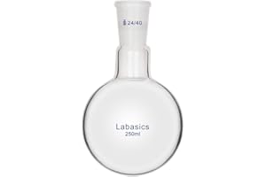 Labasics Verre 250ml RBF Fond Rond Ballon à Col Simple, Single Neck Round Bottom Flask avec Joint Extérieur Standard 24/40-250ml