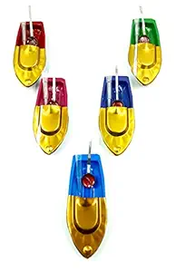 Pramod toys 5 pcs. Classic putt putt Handmade steam Toy Boat naav ( Random Color )- Multi Color