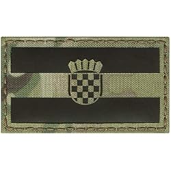 IR Multicam Croatia Zastava Hrvatske Trobojnica Flag 2x3.5 IFF Tactical Morale Touch Fastener Patch