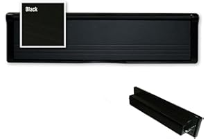 HOMY STORE Homy Boîte aux lettres de porte avec rabat pour porte d'entrée UPVC Noir 30,5 cm