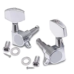 Imaginea 2 Sealed String Tuning Pegs Keys Machines Heads Tuners 1Left + 1Right Electric Guitar Acoustic Guitar Parts Replacement Chrome