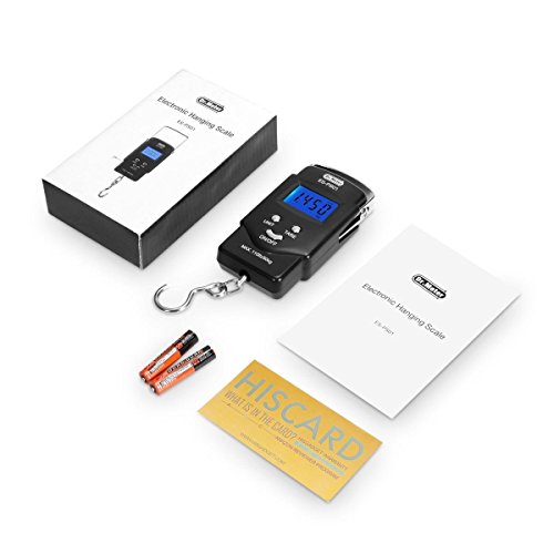 [Hintergrundbeleuchtetes LCD Display] Dr. Meter PS01 110 Pfund/50 kg Elektronische Waage Digital Fischen Paket Gepäckstücke Aufhänge-Haken Waage mit Maßband, 2 AAA Batterien enthalten - 7