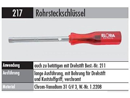 Rohrsteckschlüssel m. Griff 217-8 mm lange Ausführung mit Griff