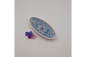 YODECO Piatto Ovale Marocchino Turchese – L 20 cm