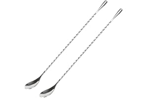 YENVINE Barlöffel mit langem Griff, Edelstahl-Barkeeper-Mixlöffel, Cocktail-Shaker, Löffel mit Spiralmuster (2 Stück)