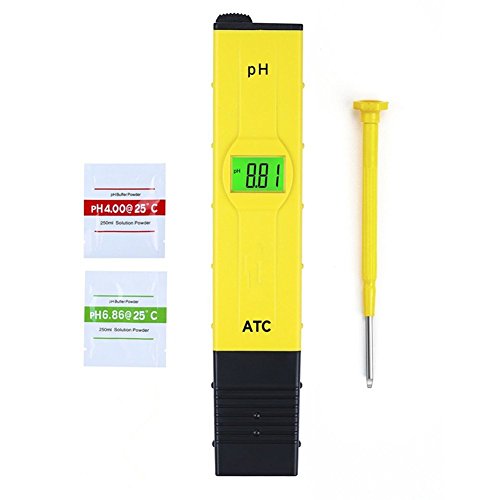 Gyoyo - Medidor bolígrafo digital con unidad métrica, medidor PH para acuario, piscina de agua hidropónica, laboratorio, color amarillo