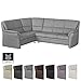 Produktbild Cavadore Ecksofa Klariza mit Ottomane links / Großes L-Form Sofa in Lederoptik und modernem Design / 264 x 102 x 214 / Federkern / Kunstleder hellgrau