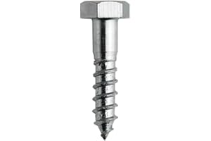 DOJA Barcelona | Tirafondos Cabeza Hexagonal | Tirafondos para Madera | 5 x 30 | Acero Galvanizado | PACK 50 | Tornillos para Madera | Amplio Uso: Construcción, Carpintería, Diseño de Interiores