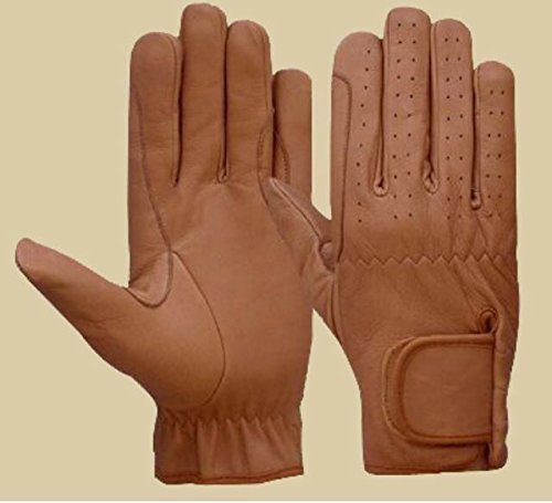 LADIES-Horse-Riding-Gloves-Ladies-All-Leather-TAN-DARK-BROWN-BLACK-Premium-Quality-New