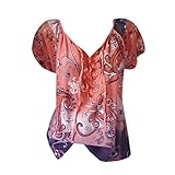 MIRRAY Damen T Shirt Plus größe Tank top v Ausschnitt Stickerei aushöhlen Spitze Sommer Tops Bluse Langshirt