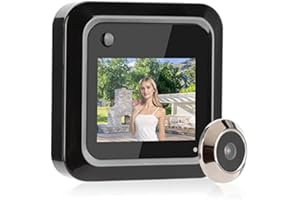 CHREES Peephole Camera,2.4in Smart Mirilla Digital Para Puerta,Peep Hole Cameras for Front Door,0.3mp 95° Wide Angle Camera Door Viewer with TFT LCD Screen Display,Photo and Video Recording
