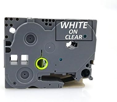 6mm Width Laminated Label Tape for Brother P-Touch PT-1000. White ON Clear. 8m in Length. TZe-115. See Description for List of Compatible Printers. TZ-115