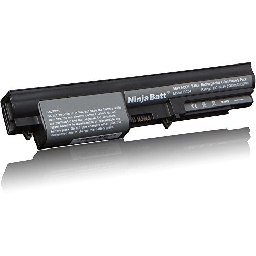 NinjaBatt® New Laptop-Akku für IBM 43R2499 42T4677 ThinkPad T400 R400 41U3198 42T5225 42T5262 42T5226 42T4530 42T5230 42T4548 – High Performance [4 Zellen/2200mAh/32wh] - 2