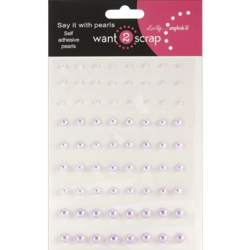 Preisvergleich Produktbild Want2Scrap Self-Adhesive Pearls 72 / Pkg-Lavender