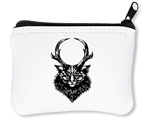 Preisvergleich Produktbild Cat Deer Horns Reißverschluss-Geldbörse Brieftasche Geldbörse