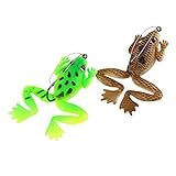 TOOGOO 4Pcs simulacion rana cebo 60 mm senuelos de pesca 2 colores con gancho manivela cebo...