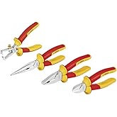 Bosch Professional VDE Pliers Set 4 Pieces (1x Side Chisel 160mm; 1x Pliers 180mm; 1x Carburun 200mm; 1x Cable Stripping Pliers