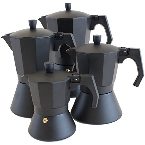 Oxid7® Italienischer Espressokocher Espresso Mokka Maker Aluminium für 3/6/9/12 Tassen Espressomaschine schwarz für Induktion geeignet Oxid7® Italienischer Espressokocher Espresso Mokka Maker Aluminium für 3/6/9/12 Tassen Espressomaschine schwarz für Induktion geeignet Bilder