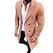 Produktbild KPILP Männer Anzugjacken New Trench Long Strickjacke Outwear Button Smart Mantel Windjacke Herbst und Winter Sakkos(Rosa,EU-58/CN-XL)