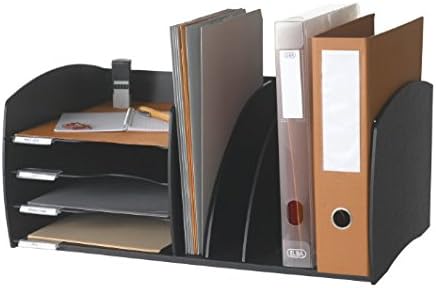Fast Paper - 4 Compartment Desktop Organiser Black