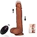 Produktbild Tracy's Dog Realistischer Dildo Vibratoren für Sie mit Stoßfunktion und Fernbedienung, 7 Teleskop-Vibrationsmodus, Silikon Real Dong Penis für Klitoris und G-punkt Stimulation(22 cm lang Ø4.2 cm)