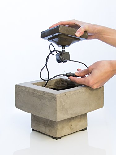 CLIMAQUA Zimmerbrunnen, Kermo, grau, 19.5×19.5×13.5 cm, 0619 - 3