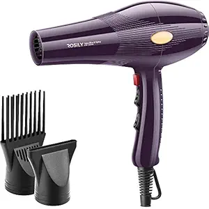 SKMEI 2200W Salon Hair Dryer, Professional 2 in 1 Blow Styling Blowdryer, Low Noise Fast Drying, With Concentrator, Nozzle, 20 Year Lifespan, Black (SK-2002)