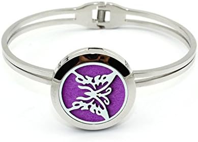 Aromatherapy Essential Oil Diffuser Locket Perfume Magnetic Bracelet-Butterfly