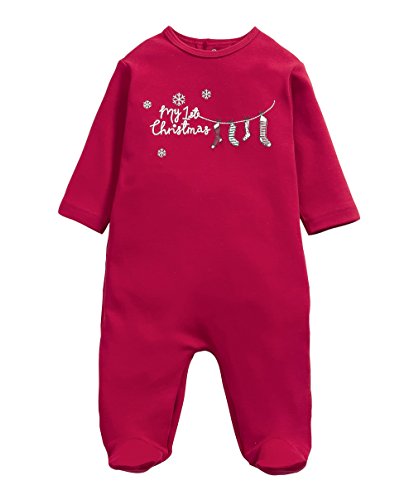 Mamas and Papas Unisex Baby 1st Xmas Socks AIO Footies, Red, 3-6 Months