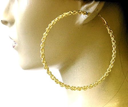 Lapeach Fashions New Gorgeous Large Fashionable Fine Hoop Earing Trendy Eye Catching Hoop Earing (Gold)