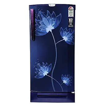 Godrej 190 L 3 Star Direct-Cool Single Door Refrigerator (RD 1903 PTD 33 GL BL, Glass Blue, Base stand with drawer, large vegetable tray)