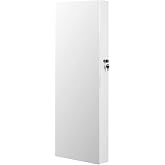 SONGMICS Hanging Jewelry Cabinet, Hanging Cabinet, Lockable Mirrored Cabinet, Frameless Full Size Mirrored Wall Cabinet and 2 Separate Make-up