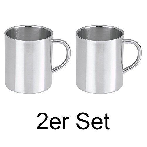 Edelstahlbecher Thermobecher Isolierbecher Edelstahl Becher 0,4 l (2er Spar Set)