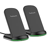 yootech Wireless Charger, 2 Pack 10W Qi-Certified Wireless Charging Stand, 7.5W Compatible with iPhone Xs MAX/XR/XS/X/8/8 Plus,10W Fast Charging Galaxy S10/S10 Plus/S10E/S9(No AC Adapter)