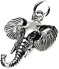 20mm 925m silver pendant law. head elephant trunk [AA7889]