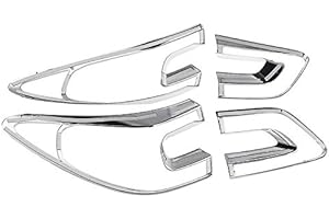 AIOFOGXC 4Pcs Car Tail Light Cover Trim Frame Abs Chrome Decoration/Fit For Renault Kadjar 2015-2018 Styling Accessories (Color : Silver)
