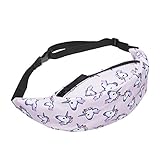 Unisex Hüfttasche Reisen Sport Gürteltasche Bauchtasche Bloger Damen Old School Daypack Retro Vintage Hipster Bag Fullprint viele Farben EMOJI UNICORN PINK