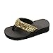 Produktbild Damen Flip Flops, Xinan Sommer Mode High Heels Hoch Absatz Pailletten Keilabsatz Slipper Frauen Casual Elegant Outdoor Innen Bequeme Hausschuhe Flip Flops Strandschuhe Zehentrenner (EU:38, Gold)