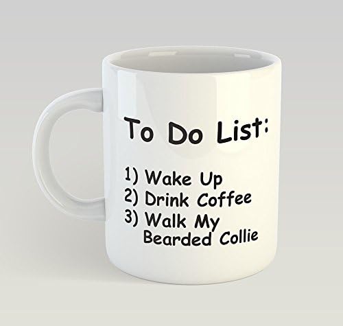 To Do List Walk My Beared Collie Funny Mug Gift Novelty Humour Birthday Dog Puppy Pet Lover