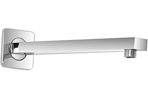INBAGNO Braccio doccia a parete, design quadrato moderno, in acciaio cromato, attacco universale G ½” per soffione doccia