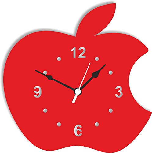 LakyGift Decorative Wall Clock, Analog Wall Clock, Round Clock, Wall Mounted Clock, Wooden Wall Clock, 100% High Density MDF Wood Quartz Wall Clock for Bedroom Multicolor