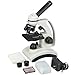 AmScope M160C-2L-PB10 Cordless Compound Monocular Microscope WF10x and WF25x Eyepieces 40x-1000x Magnification Upper and Lower LED Illumination with Rheostat Brightfield Single-Lens Condenser Coaxial Coarse and Fine Focus Plain Stage 110V or Battery-Powered with Handle and Arched Base RS.12339.00