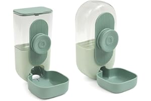 Nagoyuki Dispensador Agua y Comida para Mascotas AutomáTico Colgante, Juego Comedero y Bebedero para Mascotas por Gravedad AutomáTico, EstacióN para Perros con TazóN Comida para Jaula