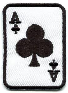 Ace of Clubs Playing Cards Retro Biker Rat Pack Applique Iron-on Patch S-7 Cute Gift to Your Cloth Fast Shipping