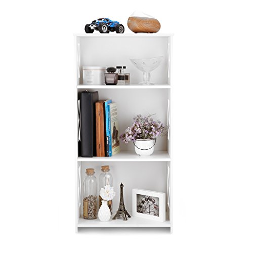 Finether weißes Regal Stehregal Standregal Steckregal Schuhregal Bücherregal für Wohnzimmer Badezimmer zur Aufbewahrung von Bücher Schuhe Toilettenartikel aus WPC wasserdicht 3 Böden 40 x 22 x 80 cm weiß - 2