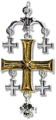 Pendant Charm/Talisman/2.5 x 5.0 cm Oriental Cross of The Knights Templar Jersualem Mane - True Seeker of After World and Spiritual Riches